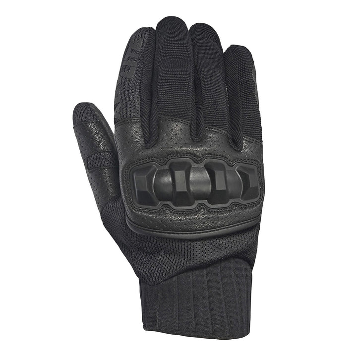 Tourmaster Adventure Lite Armored Gloves Black/Black - Back of Hand View
