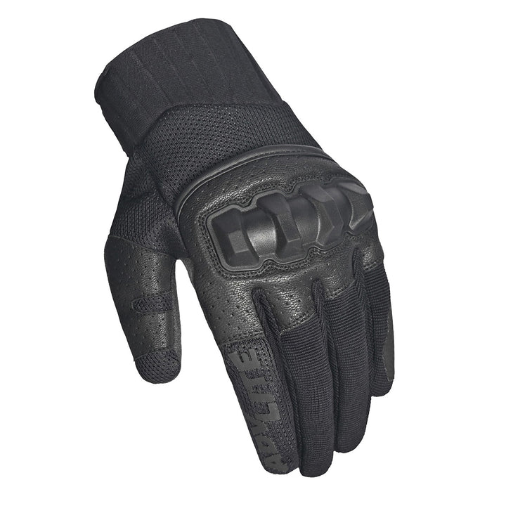Tourmaster Adventure Lite Armored Gloves Black/Black - Angled Back of Hand View