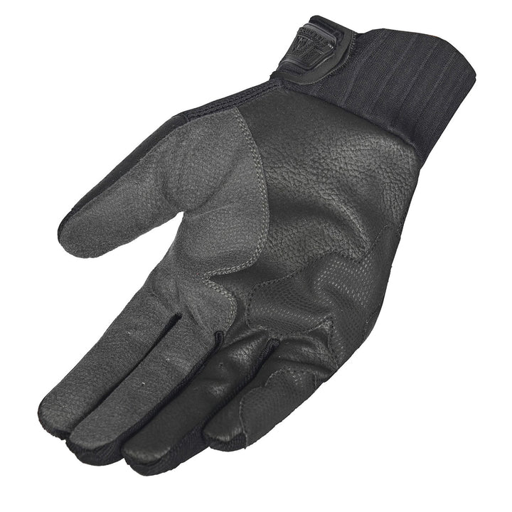Tourmaster Adventure Lite Armored Gloves Black/Black - Angled Palm View