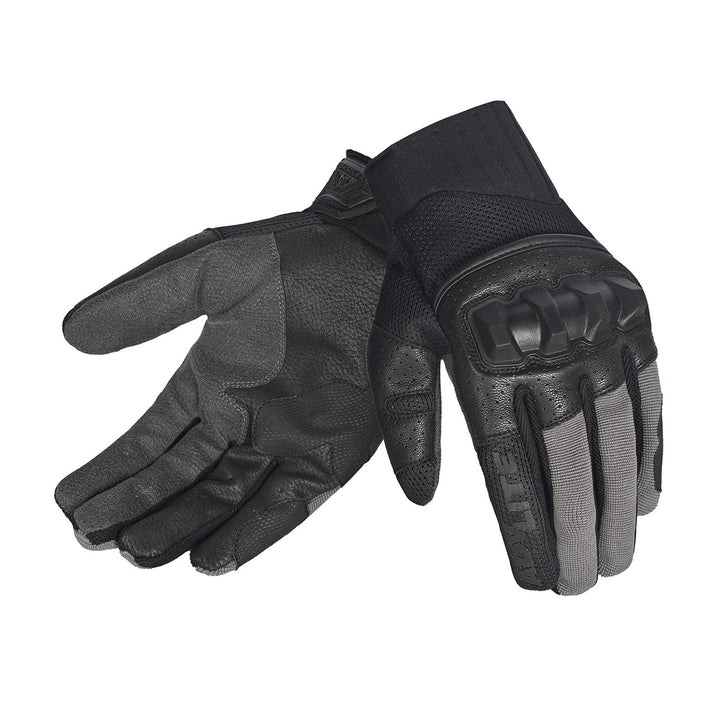 Tourmaster Adventure Lite Armored Gloves Black/Grey - Back of Hand and Palm Views of Pair