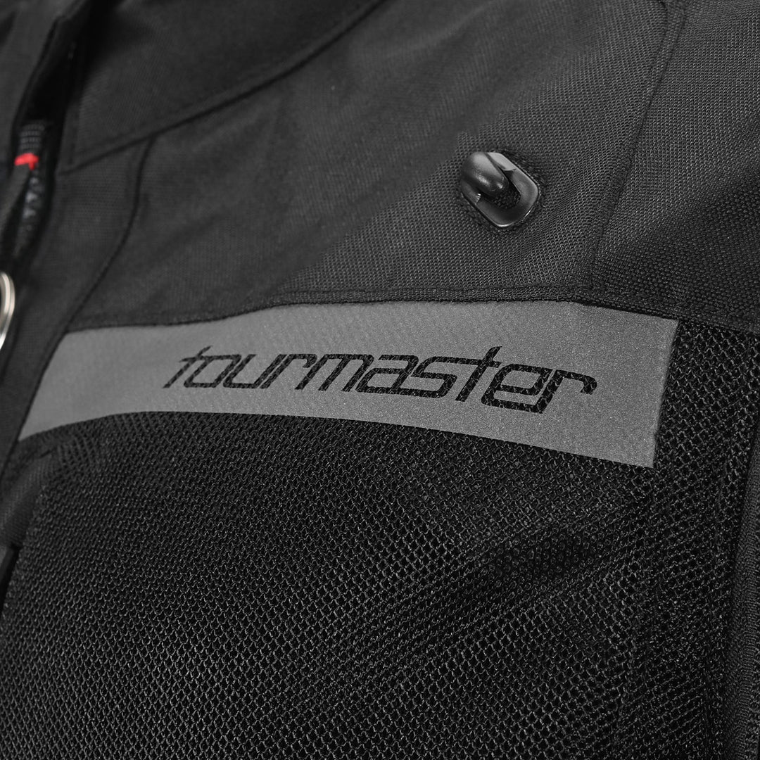 Tourmaster Adventure Lite Mesh Jacket Black - Close-Up of Brand Logo on Chest