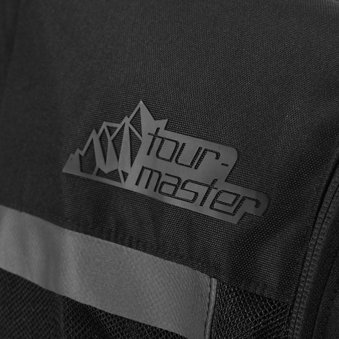 Tourmaster Adventure Lite Mesh Jacket Black - Close-Up of Brand Logo on Rear Shoulder