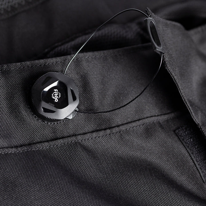 Tourmaster Adventure Lite Mesh Pants Black - Close-Up of Fitgo Twist Lock Undone
