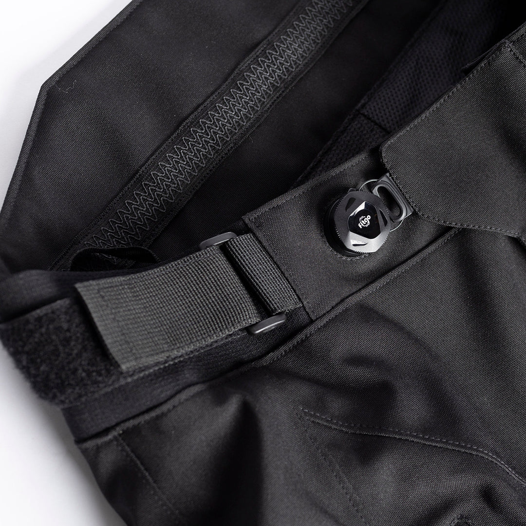 Tourmaster Adventure Lite Pants Black - Close-Up of Waist Band with Fitgo Twist Lock