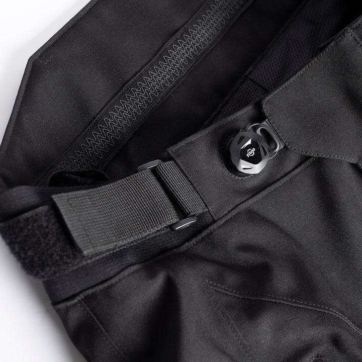 Tourmaster Adventure Lite Pants Black - Close-Up of Waist Band with Fitgo Twist Lock