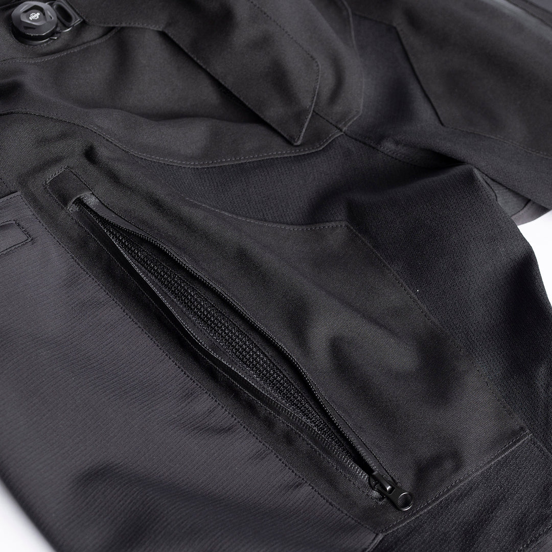 Tourmaster Adventure Lite Pants Black - Close-Up of Zippered Thigh Vent