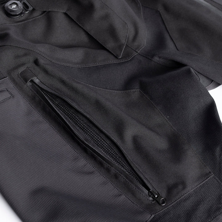 Tourmaster Adventure Lite Pants Black - Close-Up of Zippered Thigh Vent