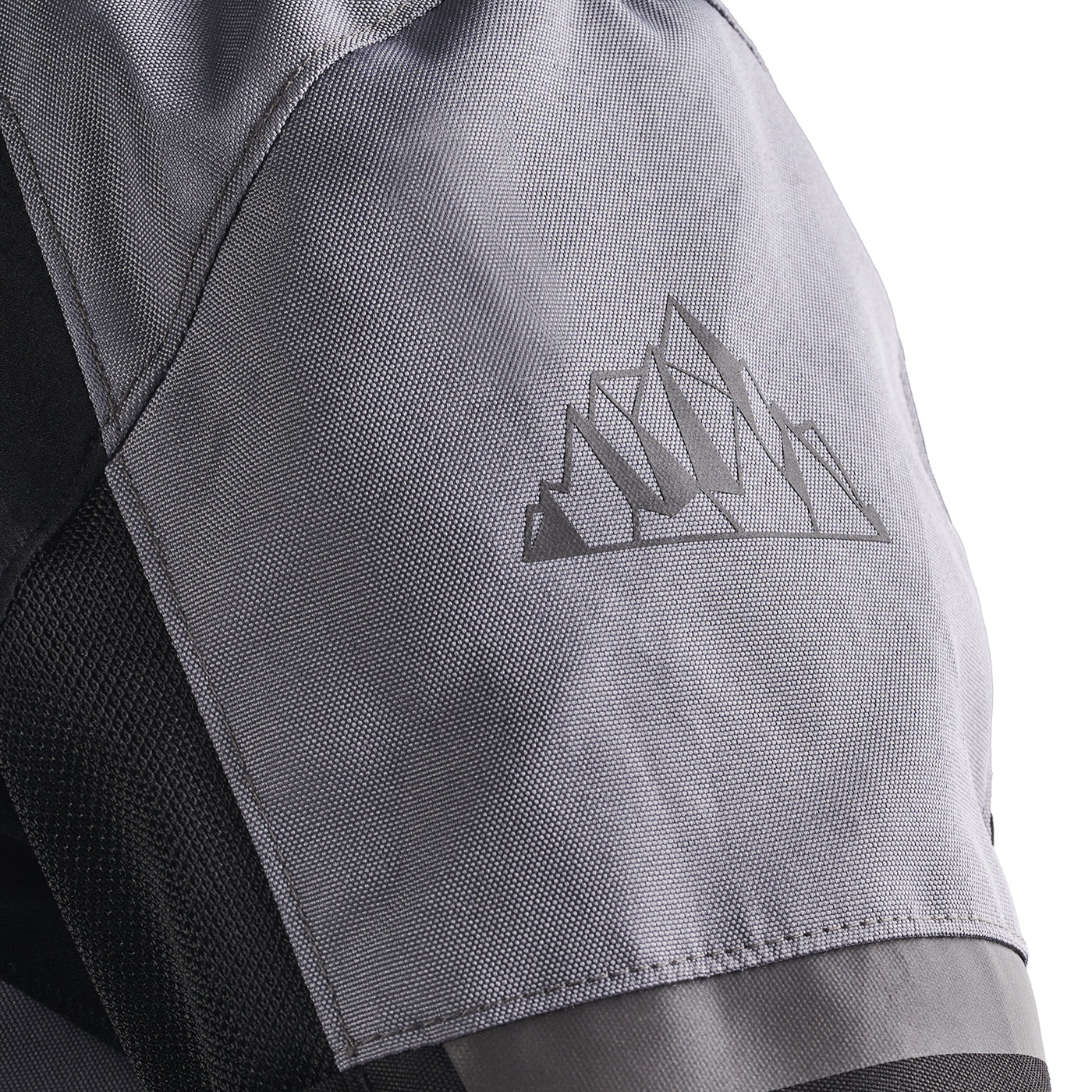 Tourmaster Draft Air 2.0 Jacket Gun/Black - Angled Close-Up of Shoulder Logo Graphic