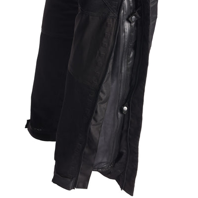 Tourmaster Intake Air Pants Black - Close-Up of Unzipped Pant Leg, Showing Rain Liner Inside