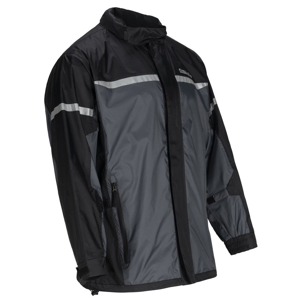 Tourmaster Sentry Rain Jacket Black - Front Side View