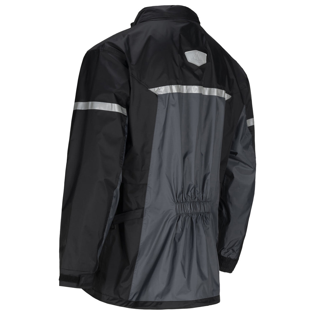 Tourmaster Sentry Rain Jacket Black - Rear Side View