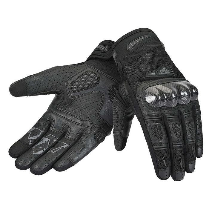 Tourmaster Sierra Peak Adventure Pro 2.0 Gloves Black/Dark Grey - Back of Hand and Palm Views of Pair