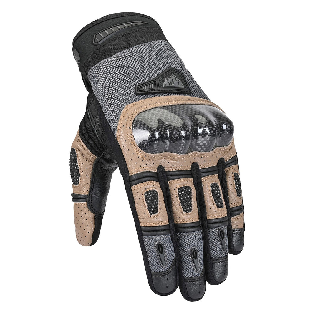 Tourmaster Sierra Peak Adventure Pro 2.0 Gloves Grey/Sand - Angled Back of Hand View