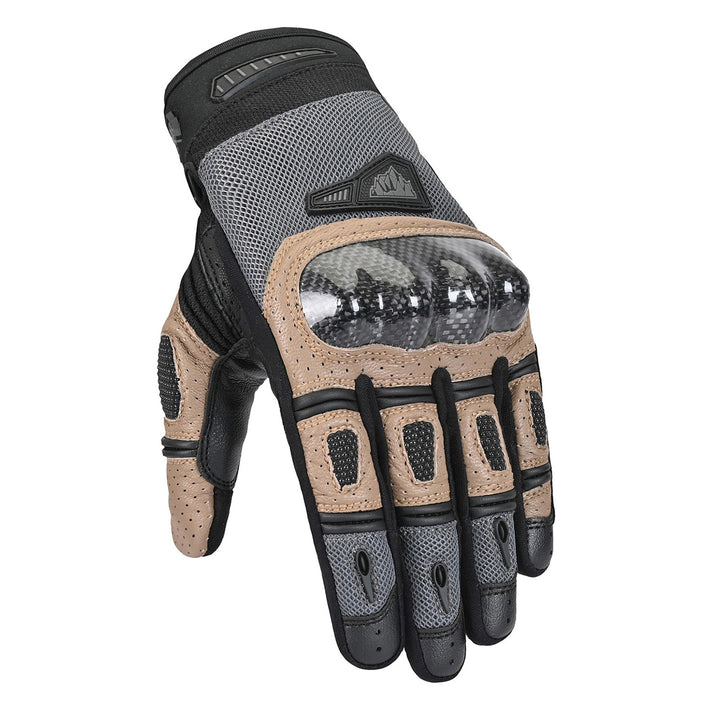 Tourmaster Sierra Peak Adventure Pro 2.0 Gloves Grey/Sand - Angled Back of Hand View