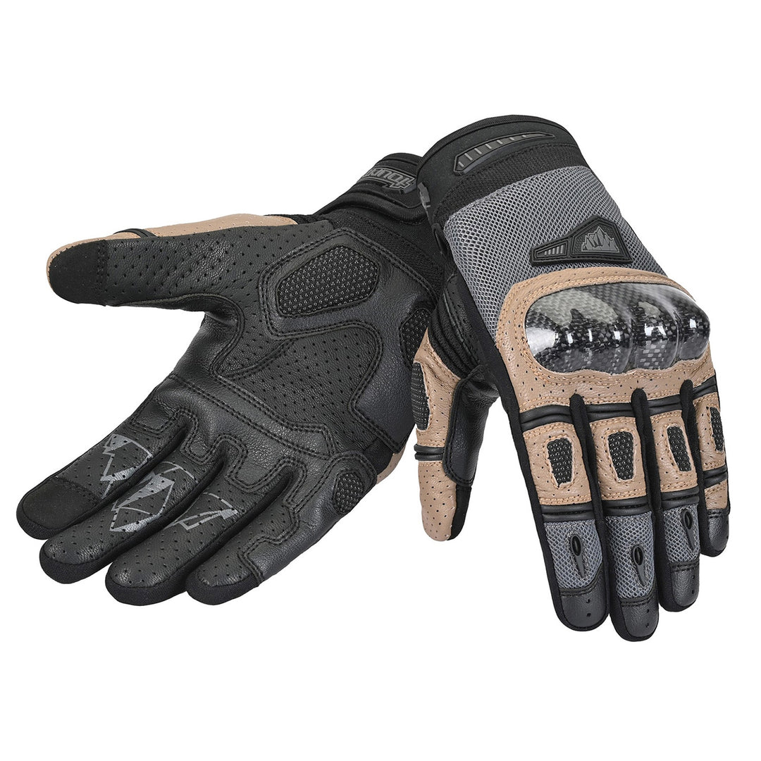Tourmaster Sierra Peak Adventure Pro 2.0 Gloves Grey/Sand - Back of Hand and Palm Views of Pair