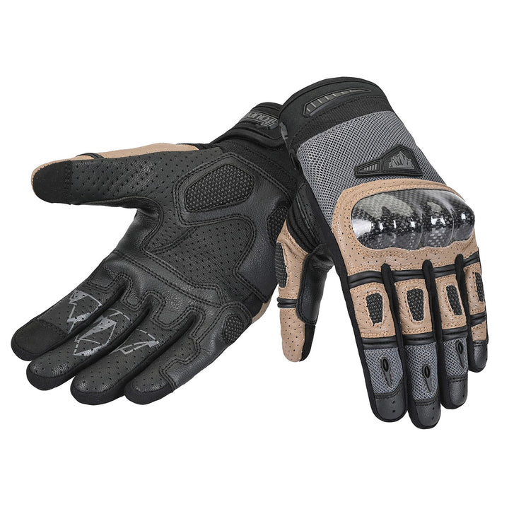 Tourmaster Sierra Peak Adventure Pro 2.0 Gloves Grey/Sand - Back of Hand and Palm Views of Pair