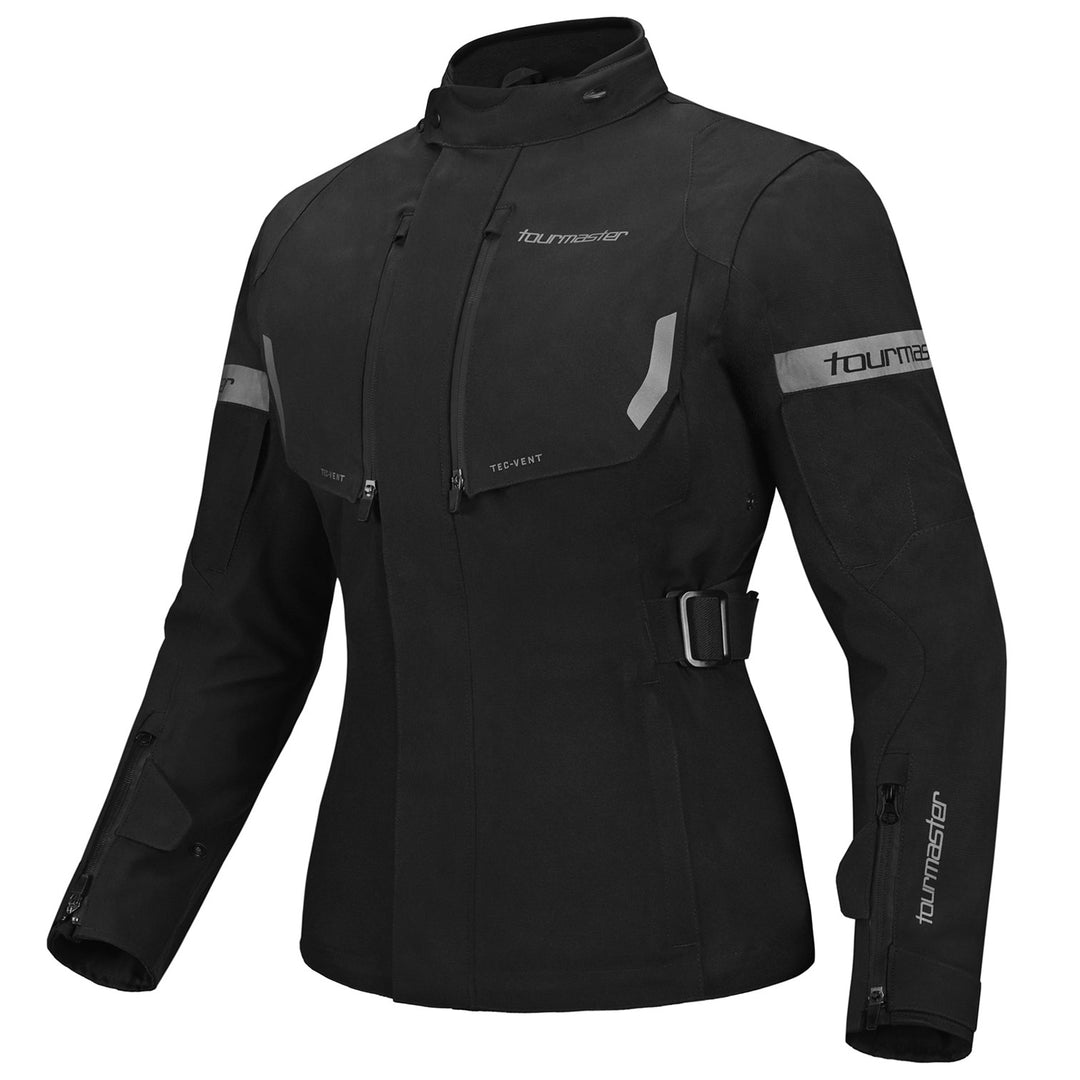 Tourmaster Women's Discovery Jacket Black/Black - Front View