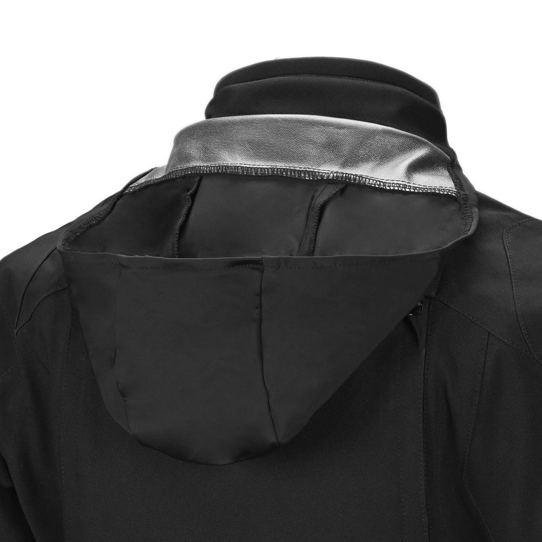Tourmaster Women's Discovery Jacket Black/Black - Close-Up Rear View of Hood