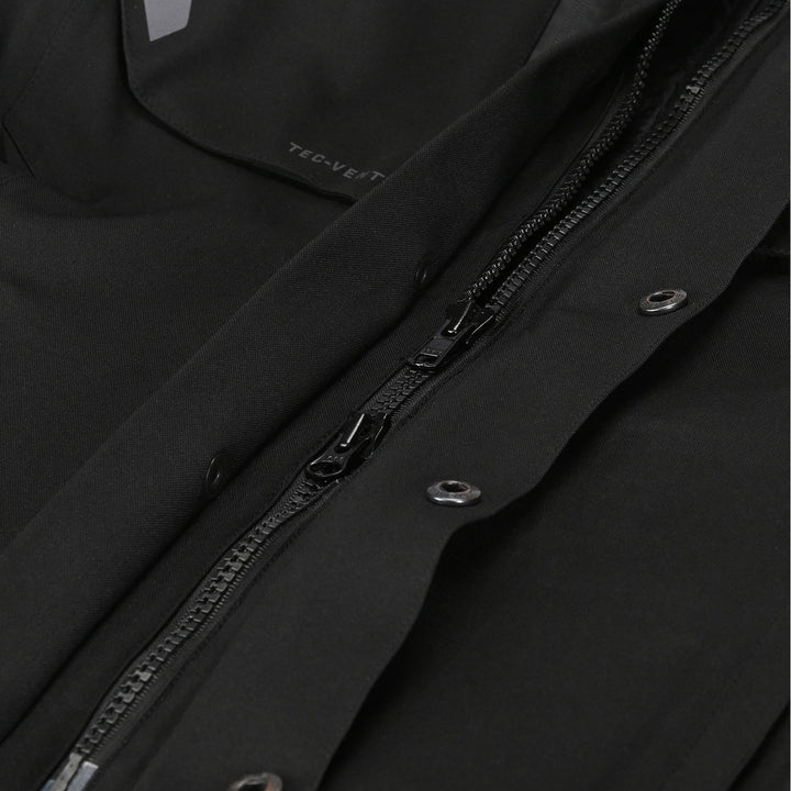 Tourmaster Women's Discovery Jacket Black/Black - Close-Up of Double-Ended Front Zipper