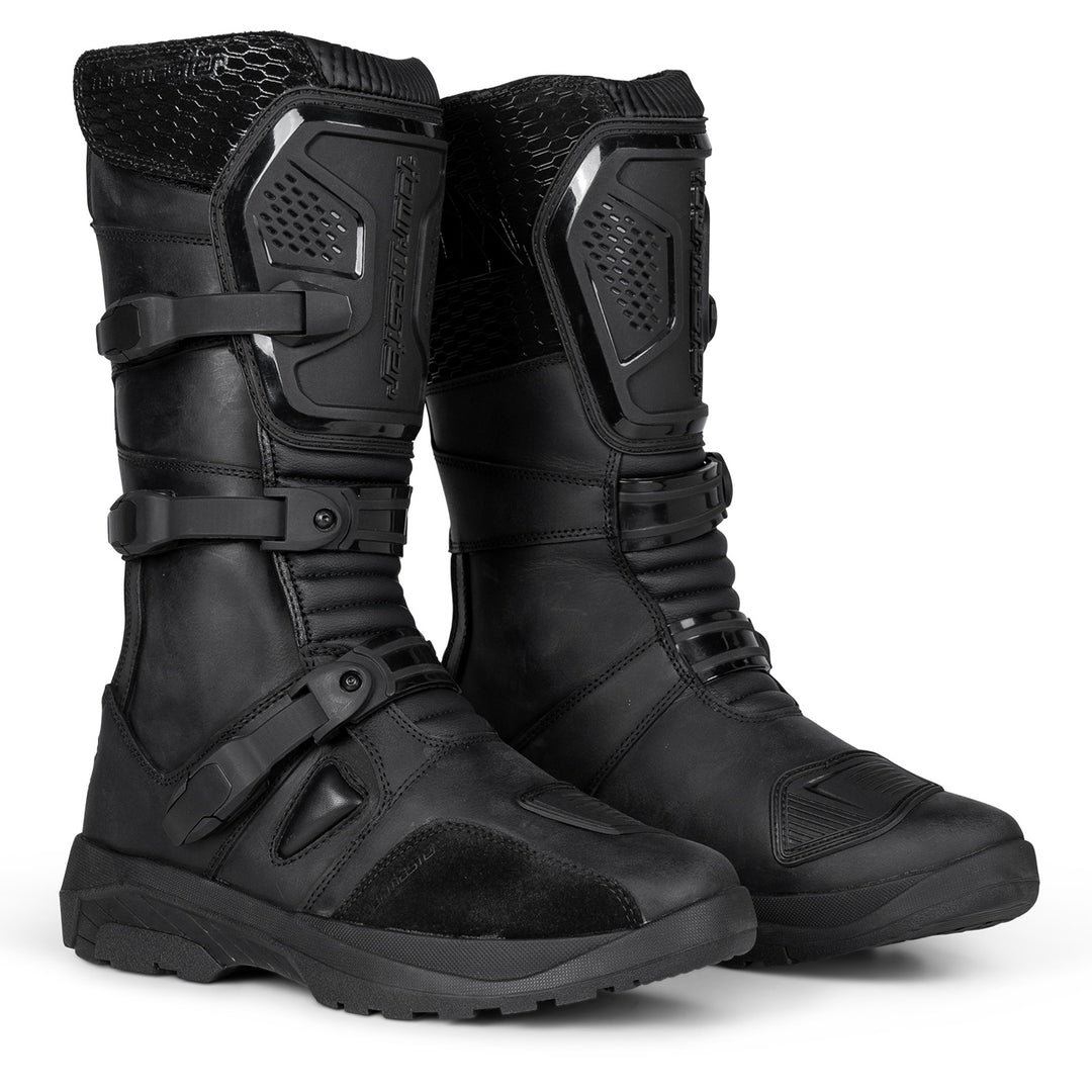 Tourmaster Highlander ADV Boots Black - Front Side View of Pair