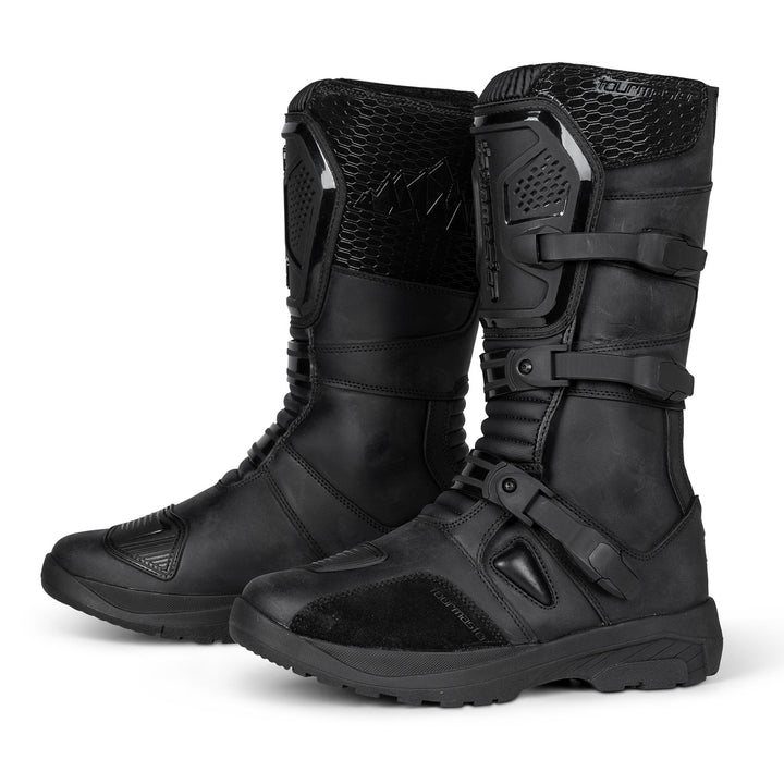 Tourmaster Highlander ADV Boots Black - Side View of Pair