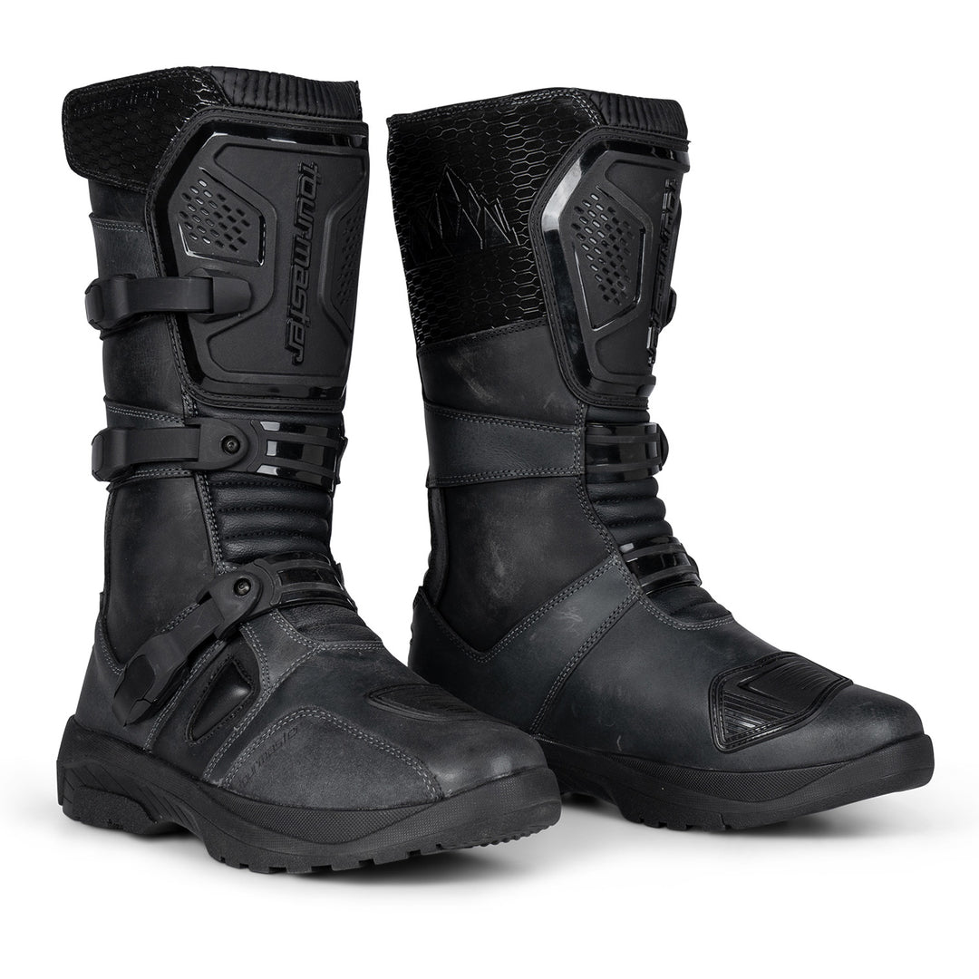 Tourmaster Highlander ADV Boots Grey/Black - Front Side View of Pair