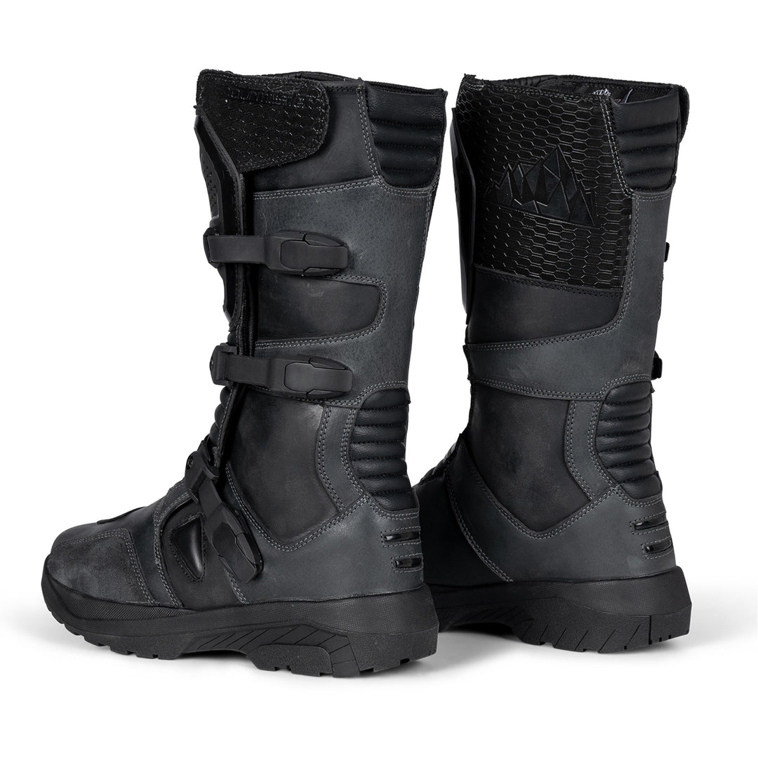 Tourmaster Highlander ADV Boots Grey/Black - Rear Side View of Pair