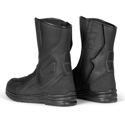 Tourmaster Helix Vented Touring Boots Black - Rear Side View of Pair