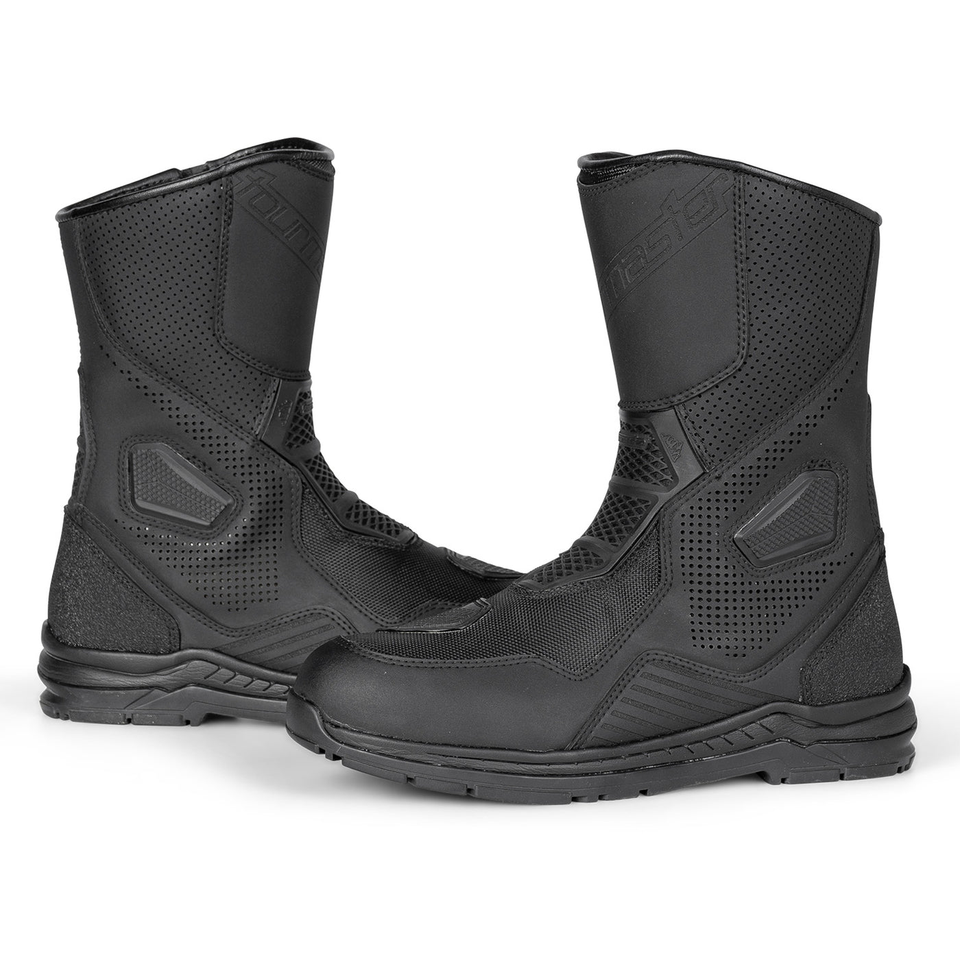 Tourmaster Helix Vented Touring Boots Black - Side View of Pair