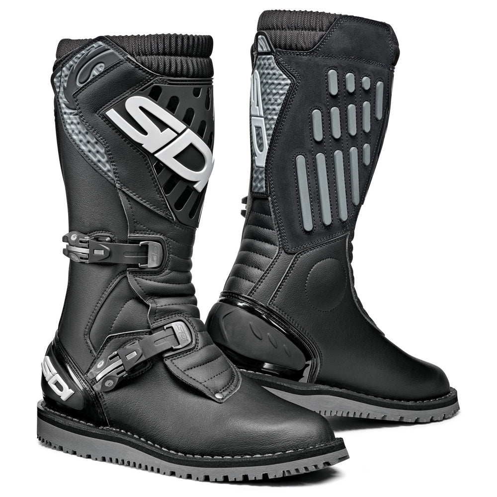 Sidi Trial Zero 2 Boots Black/Black - Front Side View of Pair