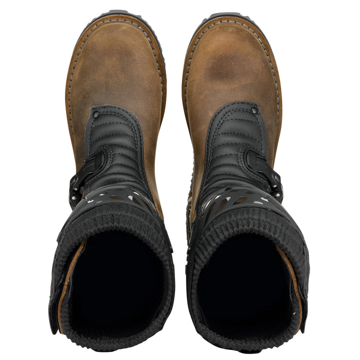 Sidi Trial Zero 2 Boots Tobacco/Black - Top Down View of Pair