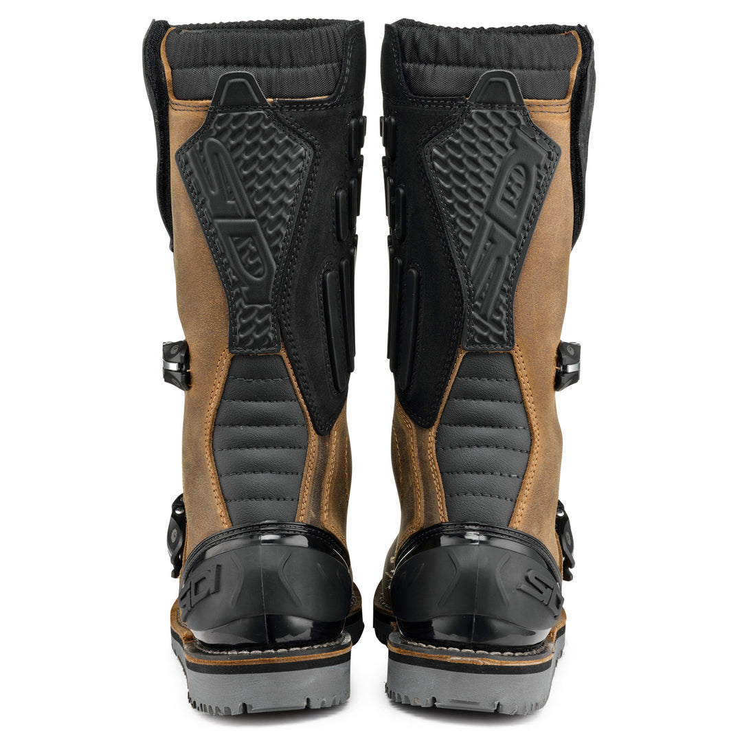 Sidi Trial Zero 2 Boots Tobacco/Black - Rear View of Pair