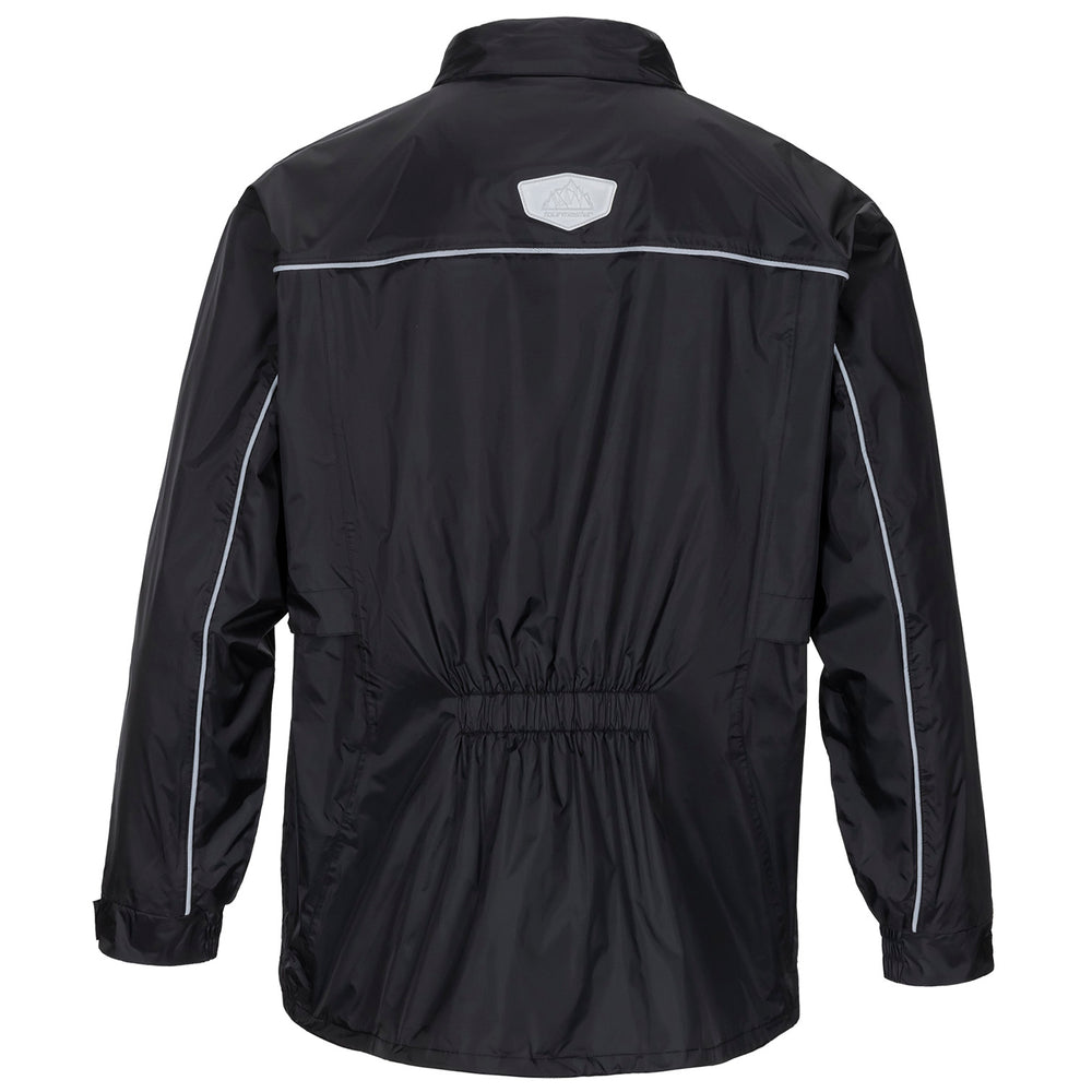Tourmaster Defender Two-Piece Rainsuit Black - Rear View of Jacket