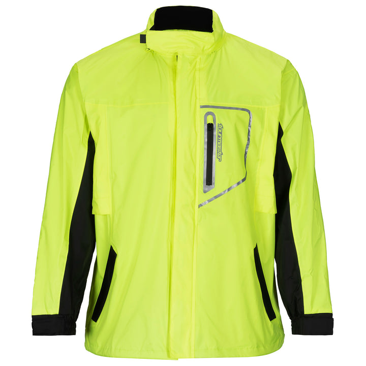 Tourmaster Defender Two-Piece Rainsuit Hi-Viz - Front View of Jacket