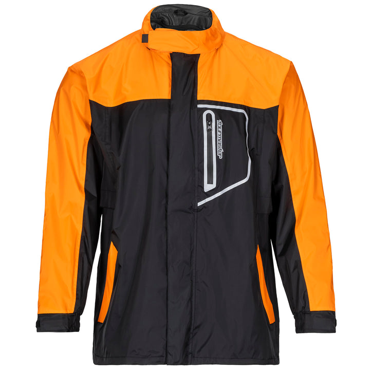 Tourmaster Defender Two-Piece Rainsuit Orange - Front View of Jacket