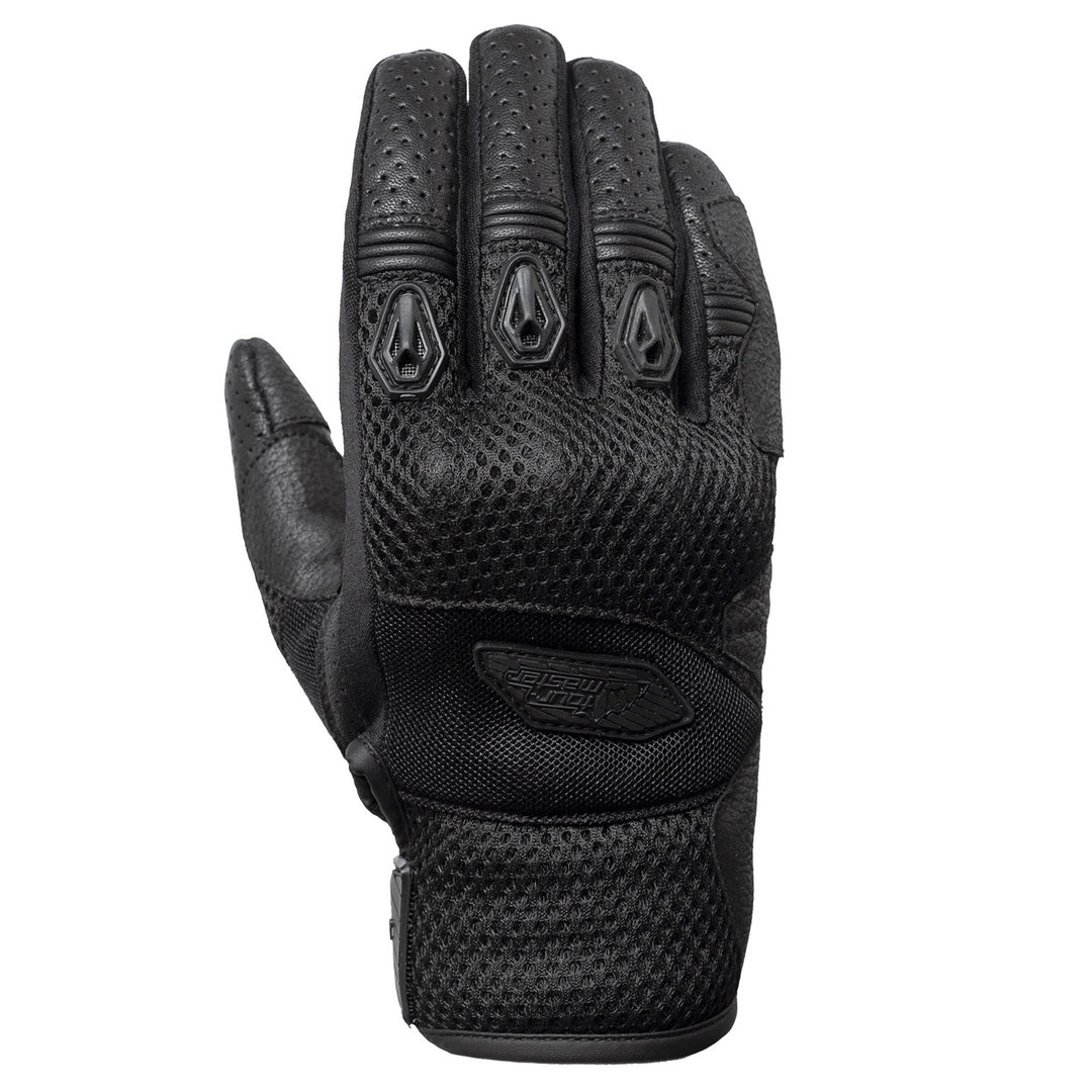 Tourmaster Draft Air Gloves Black - Back of Hand Vertical View