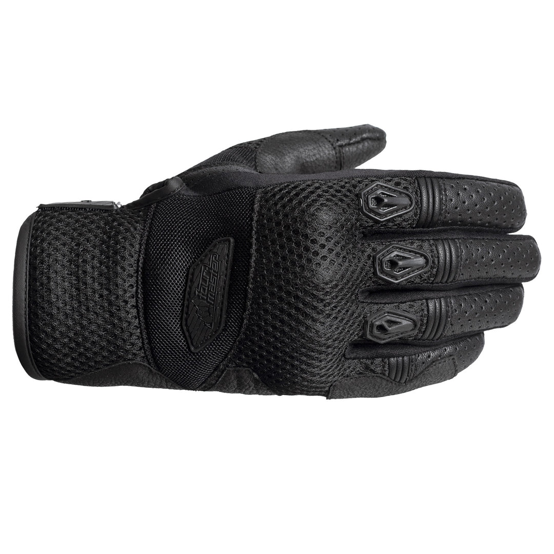 Tourmaster Draft Air Gloves Black - Back of Hand Horizontal View