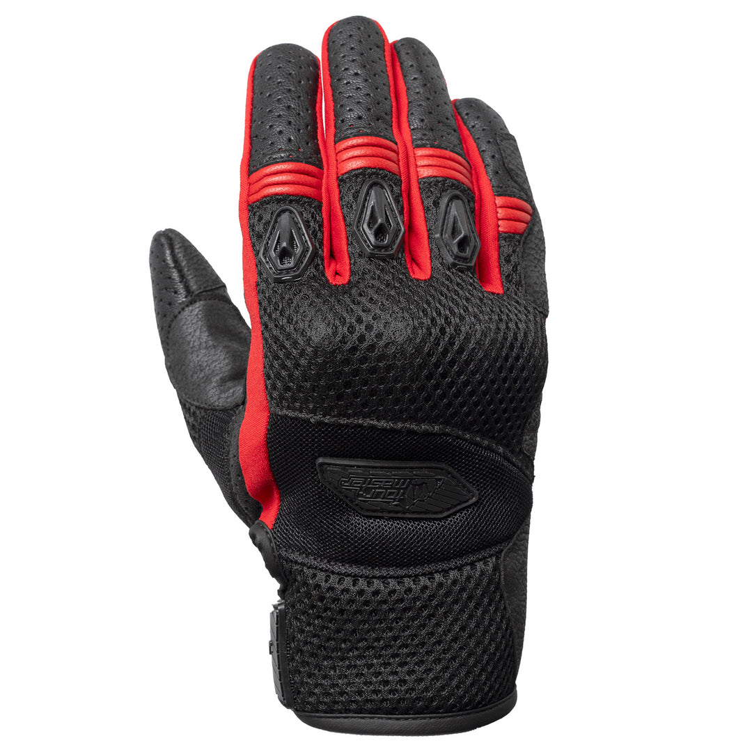 Tourmaster Draft Air Gloves Black/Red - Back of Hand Vertical View