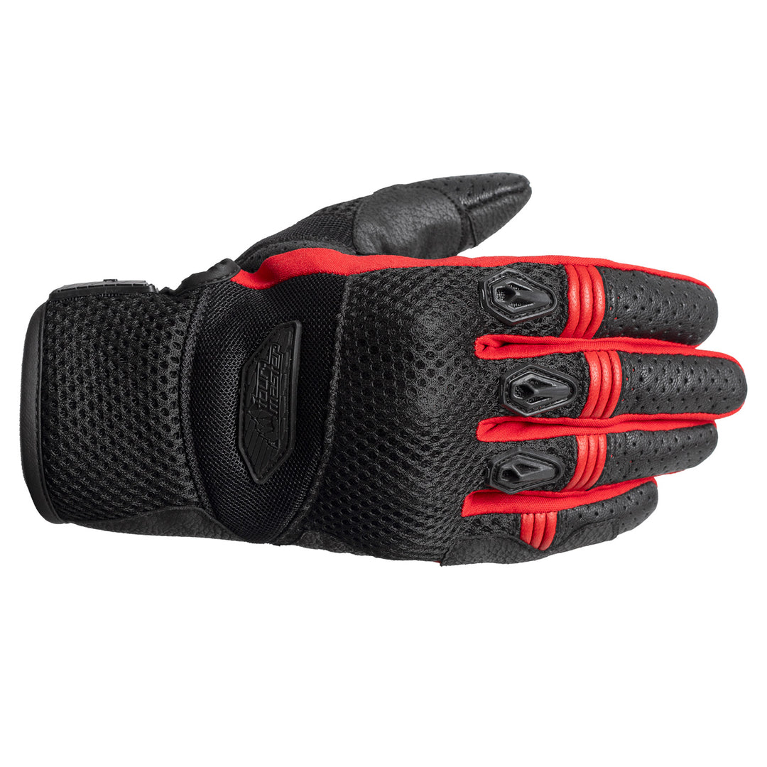 Tourmaster Draft Air Gloves Black/Red - Back of Hand Horizontal View