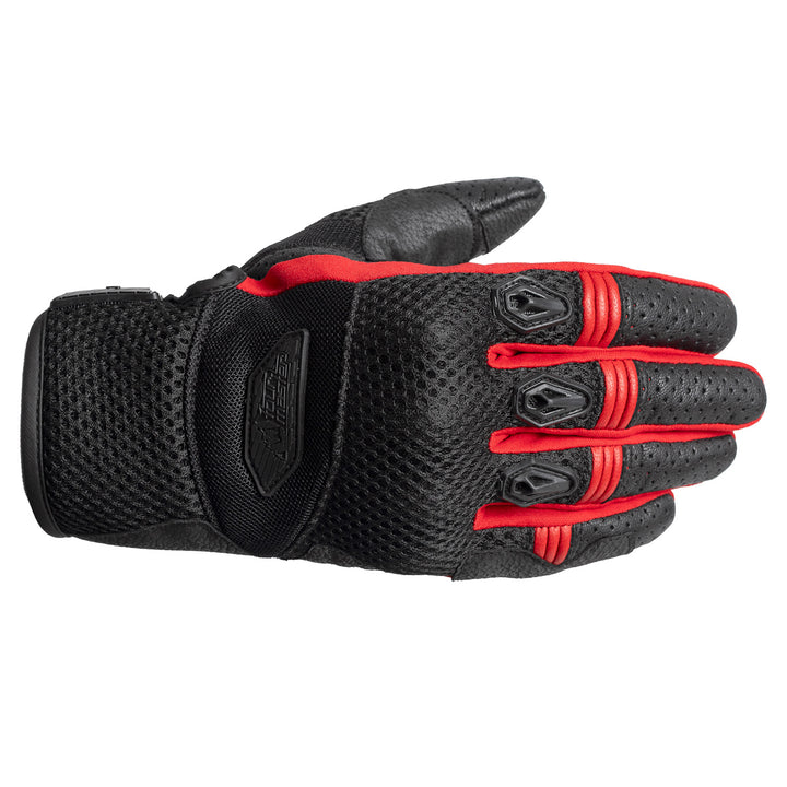 Tourmaster Draft Air Gloves Black/Red - Back of Hand Horizontal View