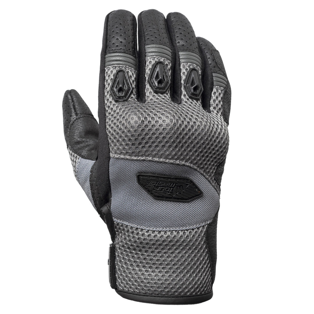 Tourmaster Draft Air Gloves Dark Grey/Black - Back of Hand Vertical View