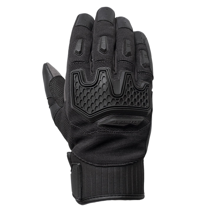 Tourmaster Overlander Adventure Gloves Black/Black - Back of Hand Vertical View