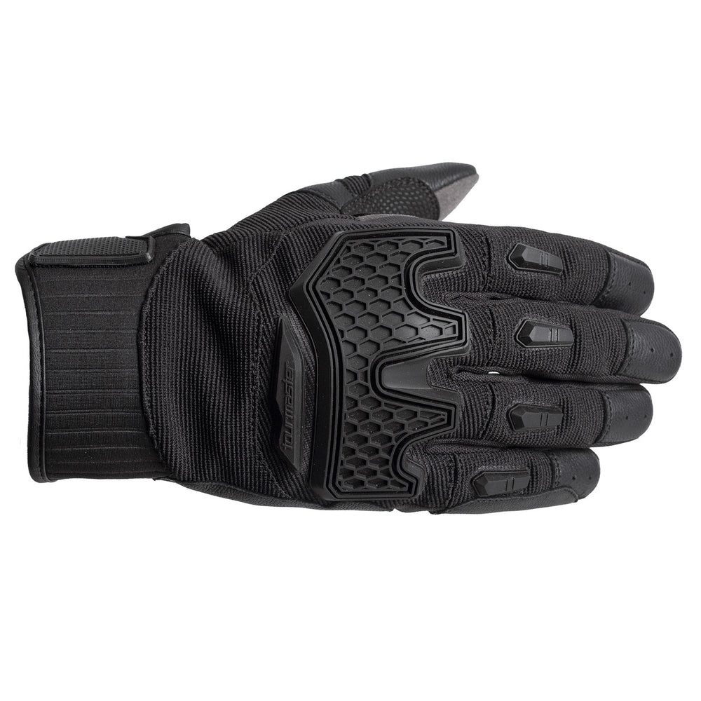 Tourmaster Overlander Adventure Gloves Black/Black - Back of Hand Horizontal View