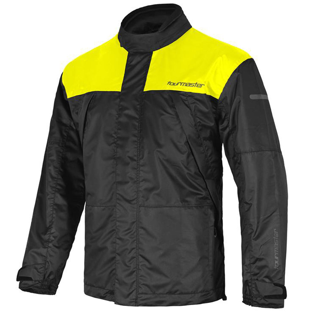 Tourmaster Sentry Evo Rain Jacket Black/Hi-Viz - Front View