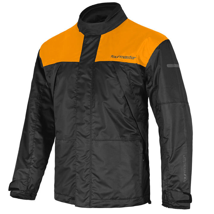 Tourmaster Sentry Evo Rain Jacket Black/Orange - Front View
