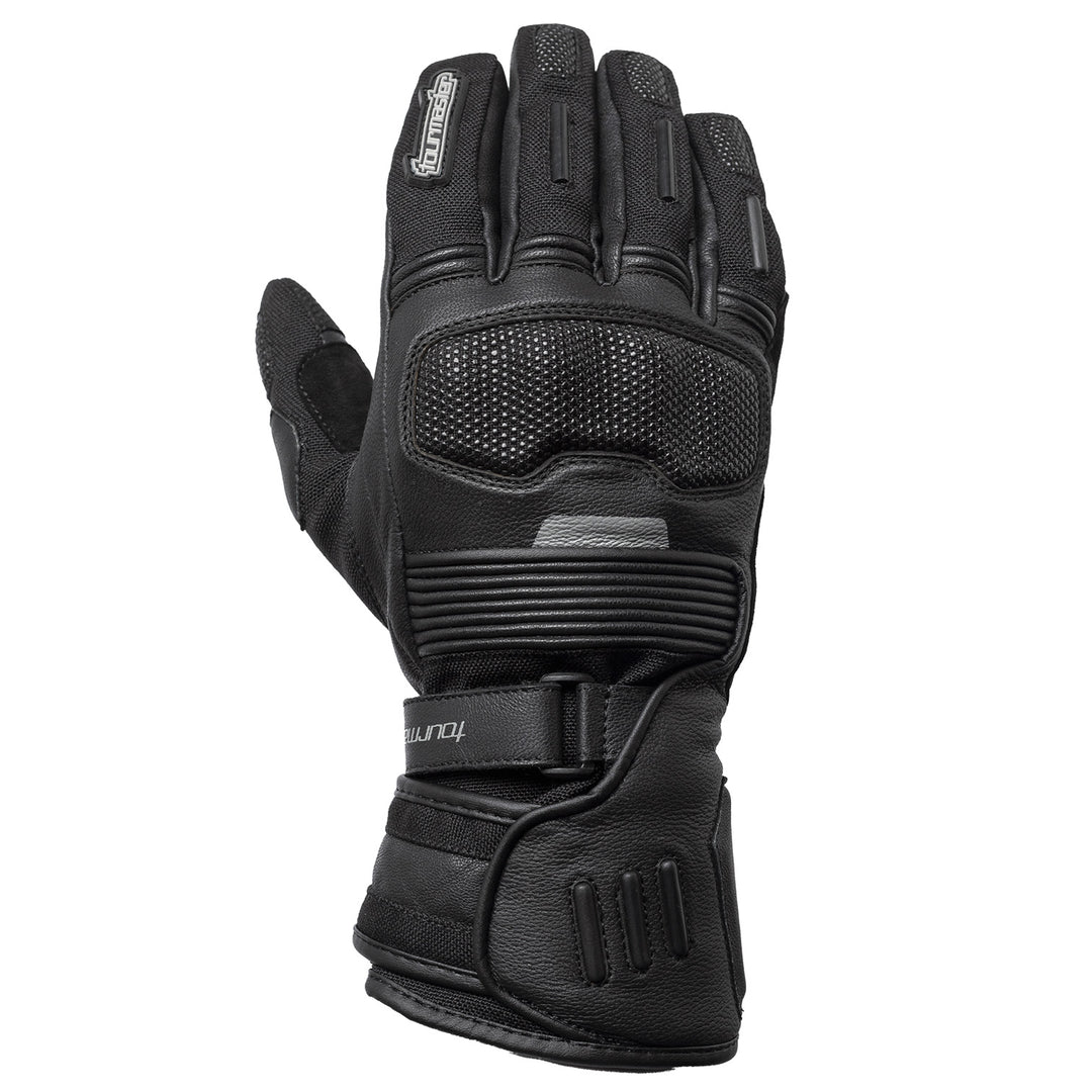 Tourmaster Super-Tour Waterproof Adventure Gloves Black - Back of Hand Vertical View