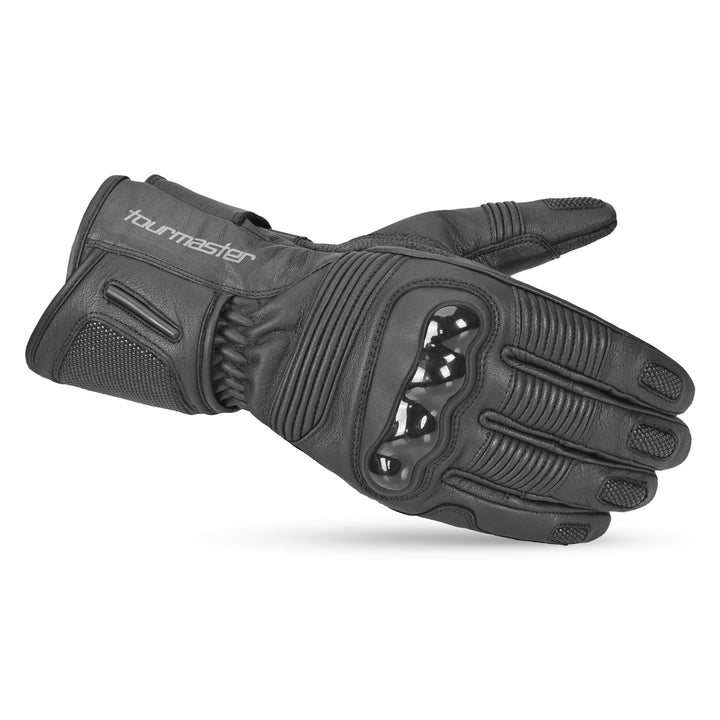 Tourmaster Super Warm Waterproof Gloves Black - Back of Hand Horizontal View