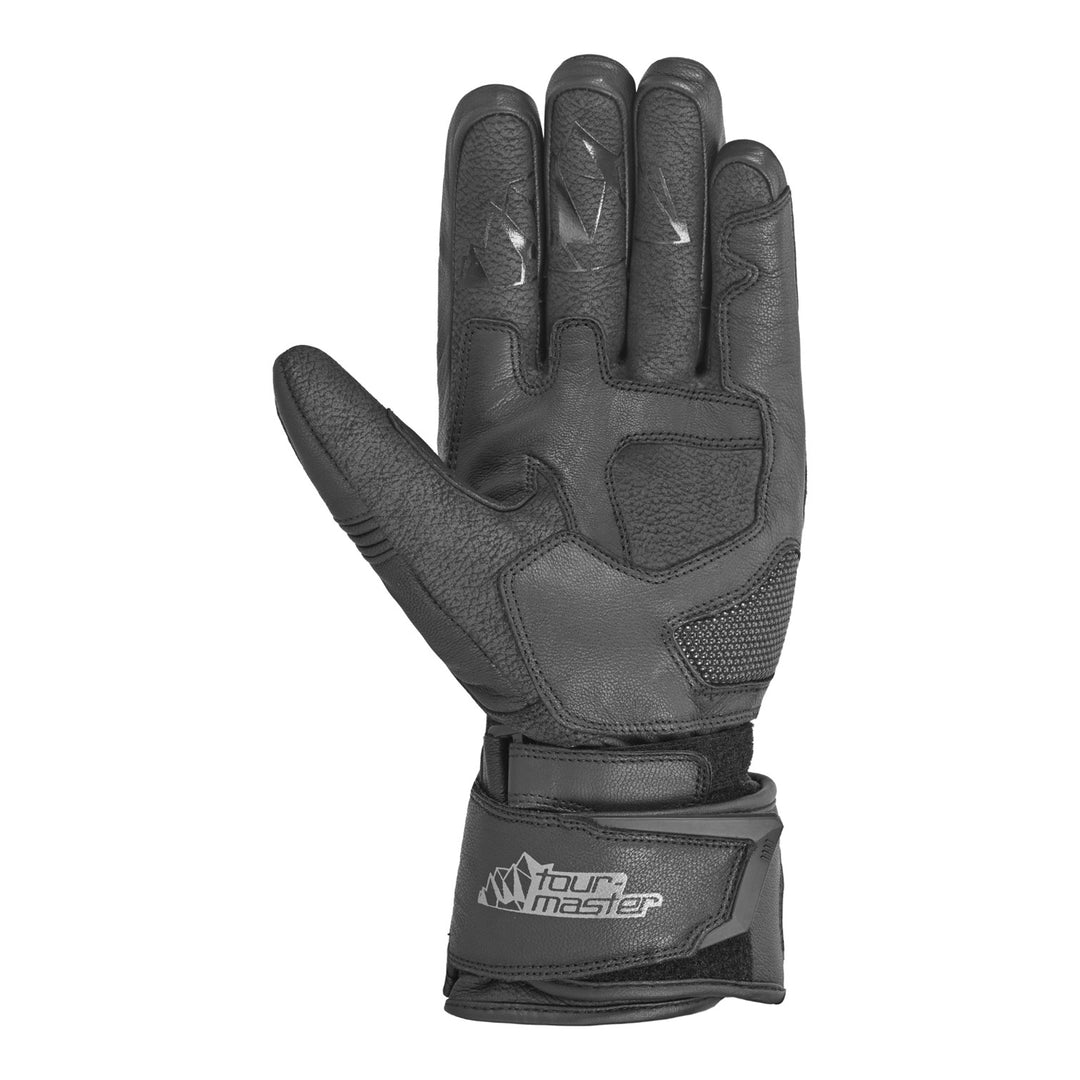 Tourmaster Super Warm Waterproof Gloves Black - Palm View of Left Hand
