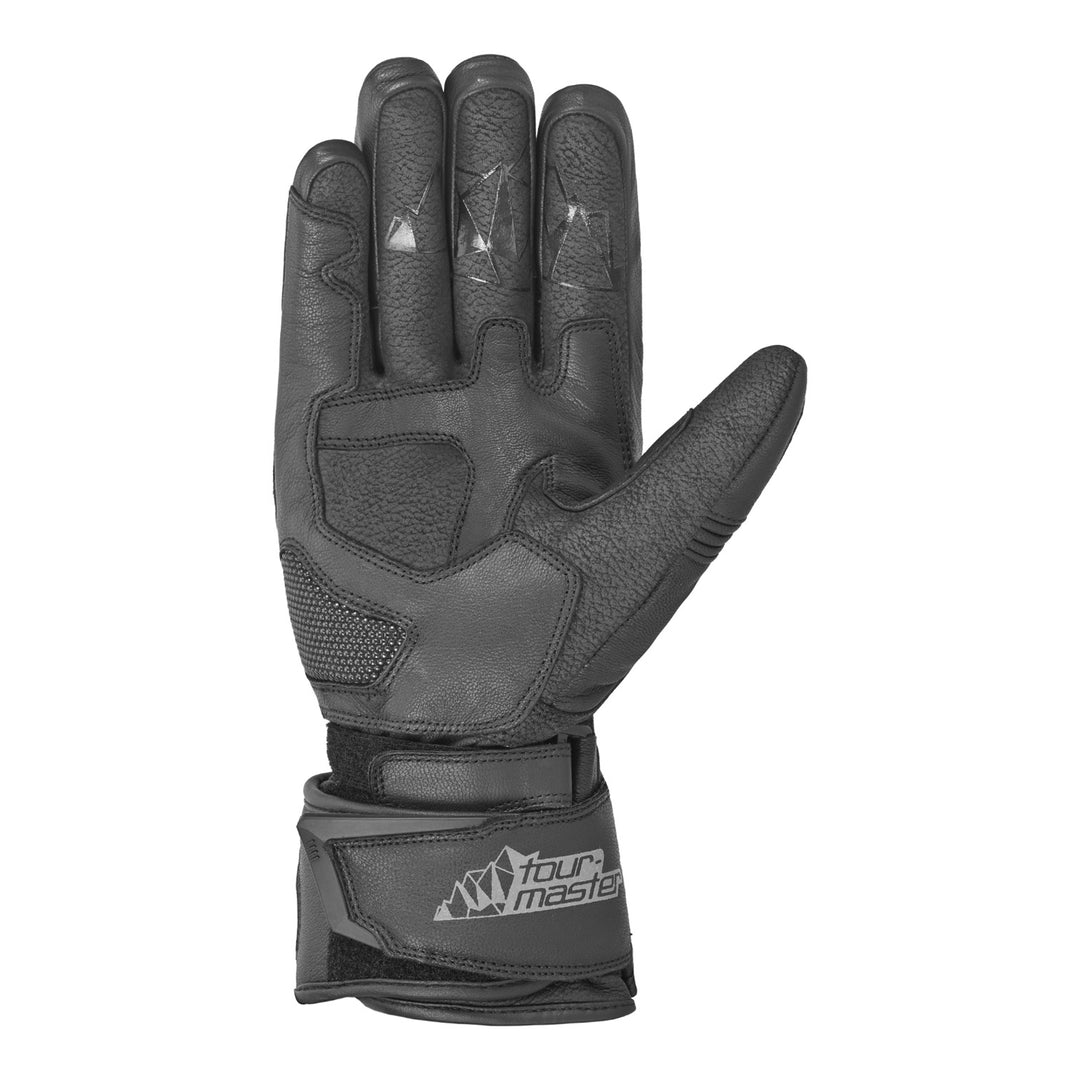 Tourmaster Super Warm Waterproof Gloves Black - Palm View of Right Hand