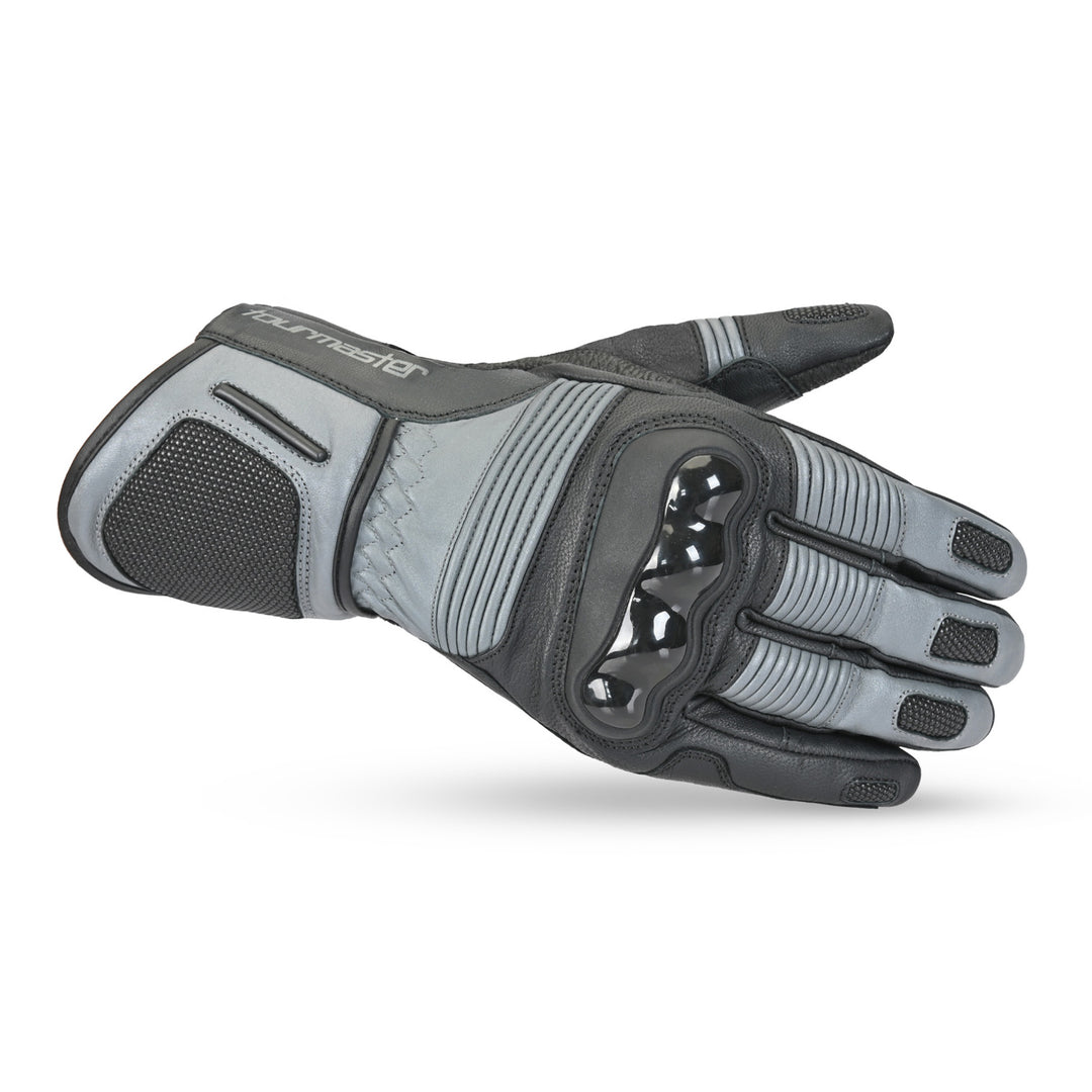 Tourmaster Super Warm Waterproof Gloves Black/Grey - Back of Hand Horizontal View